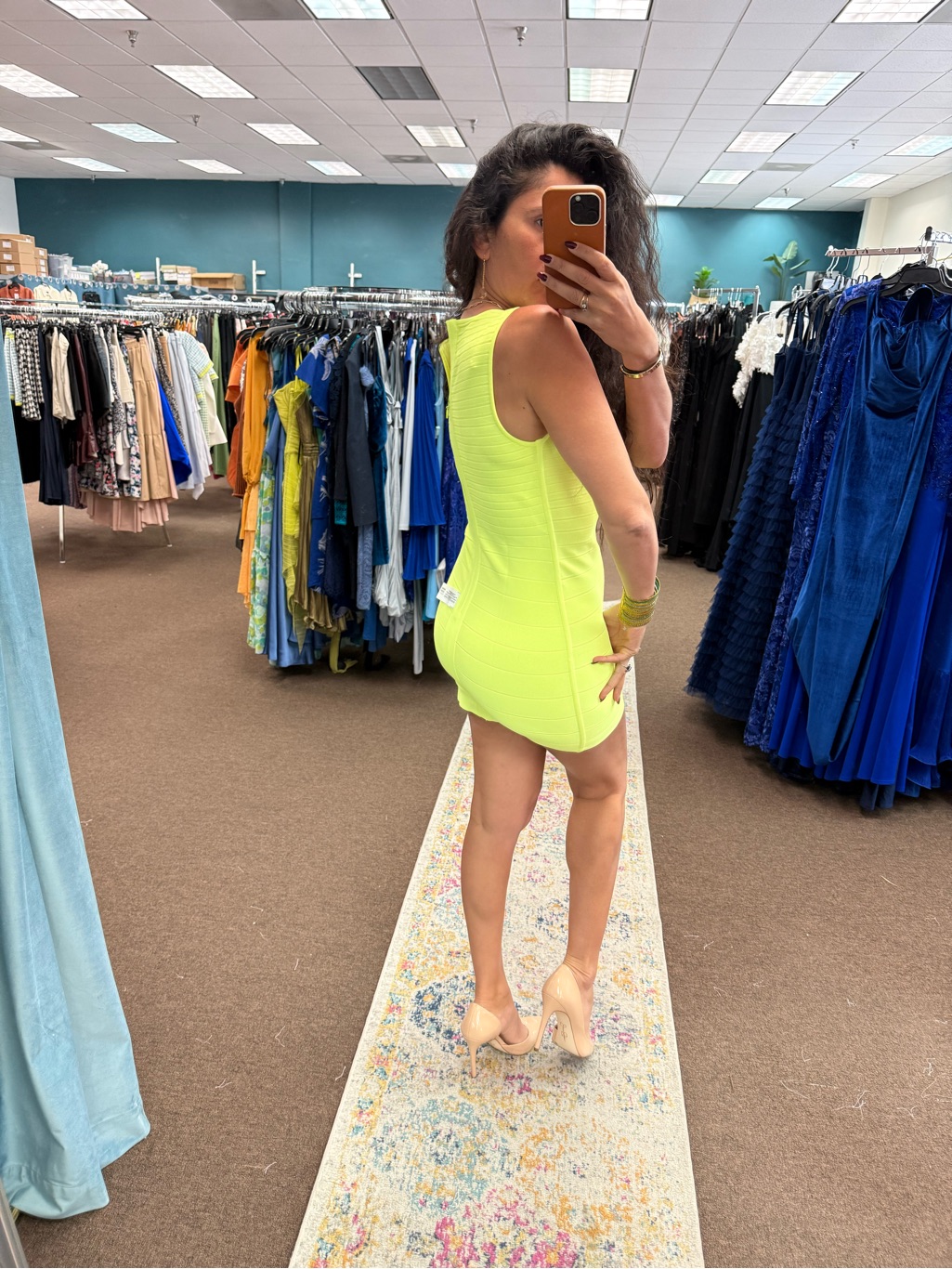Herve Leger Neon Yellow Bandage Bodycon Mini Dress Nwt — image 4 of 8